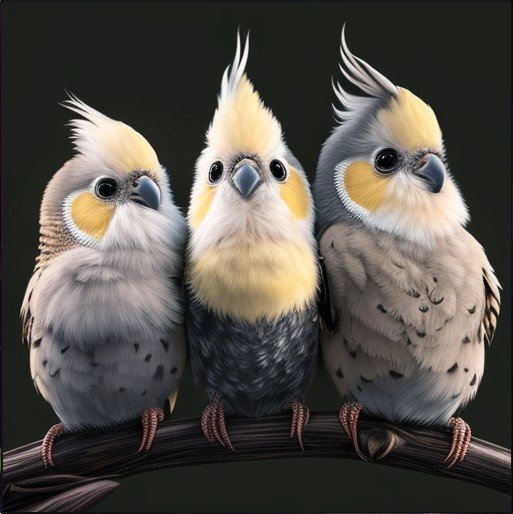 3 cockatiels