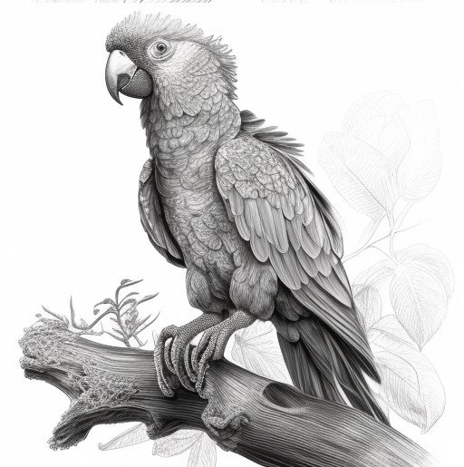 parrot line art