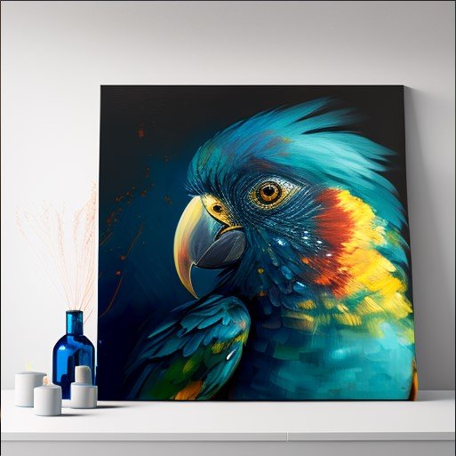 Parrot Painting on Canvas