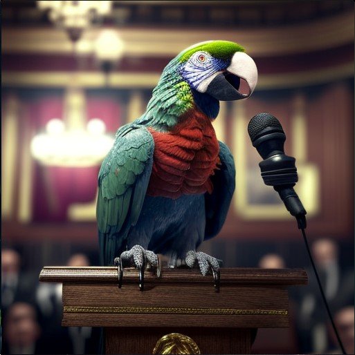 parrot giving speech