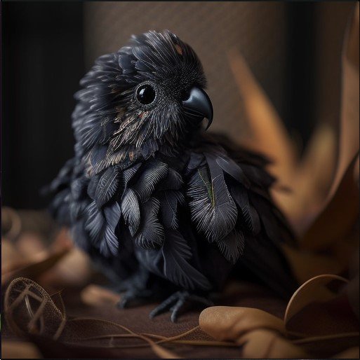 tiny black parrot